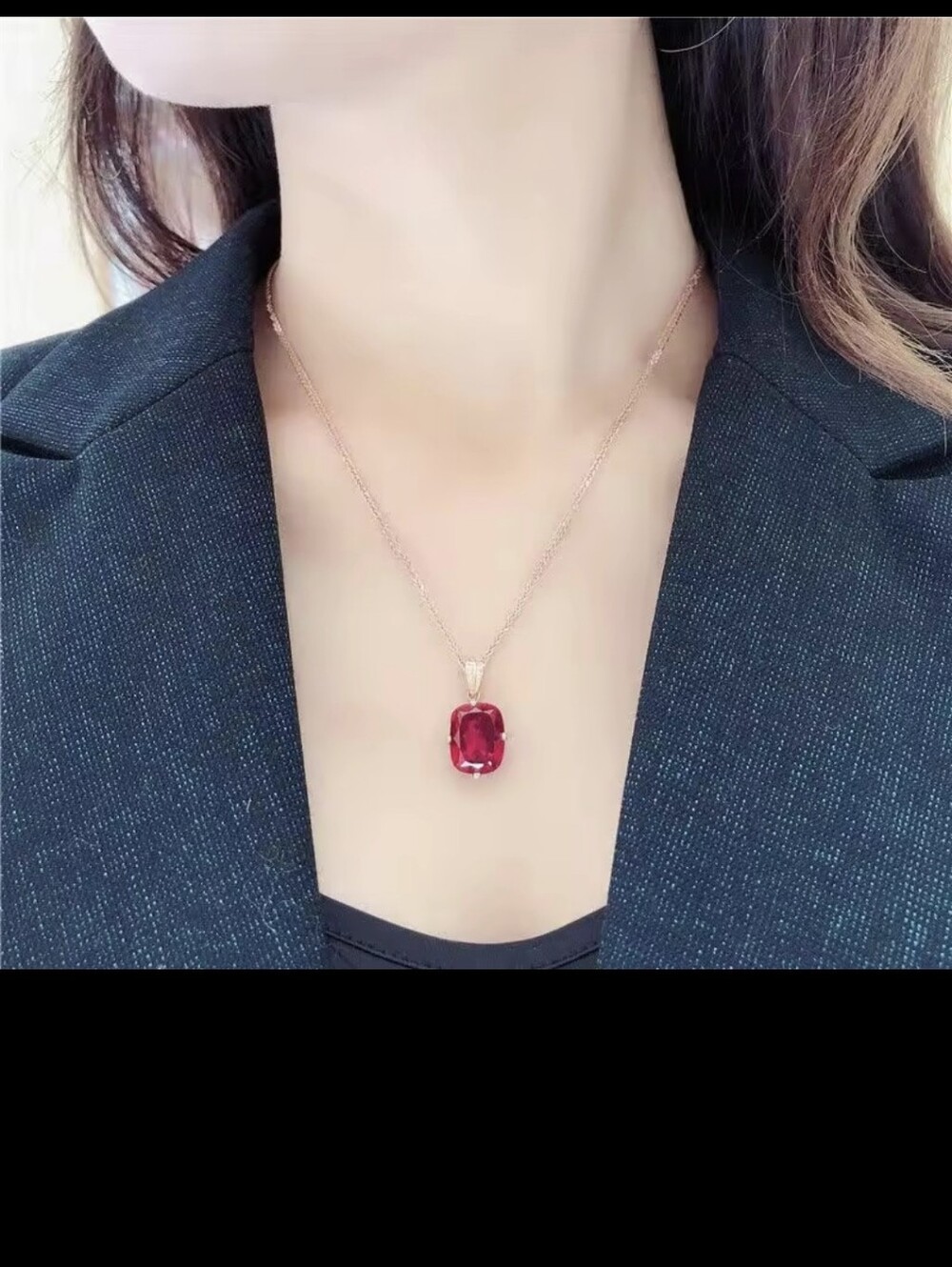 RubyNecklace - 14k Gold Plated 19inch Chain Lenght  And U Hv 2 Inch Extra